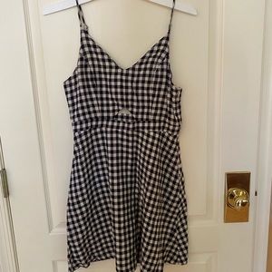 Altar’d State Navy and White Checkered Dress